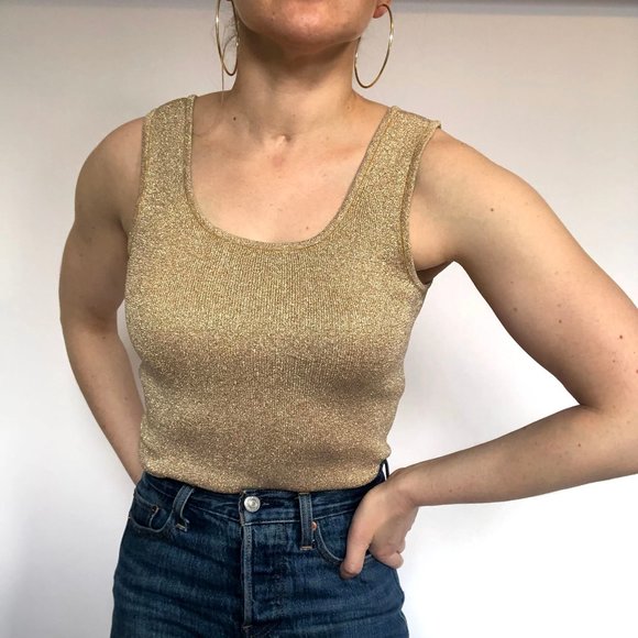 Vintage Tops - Vintage Gold Sweater Tank